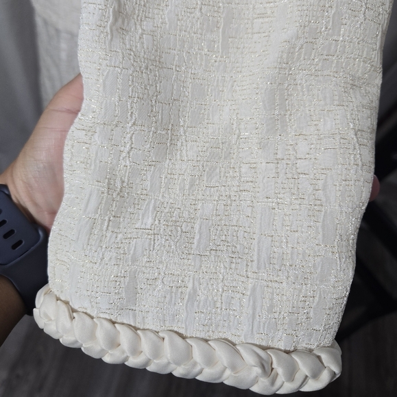 Vintage Donna Morgan Skirt And Jacket Set Ivory And Gold Sz 4 - Picture 7 of 11